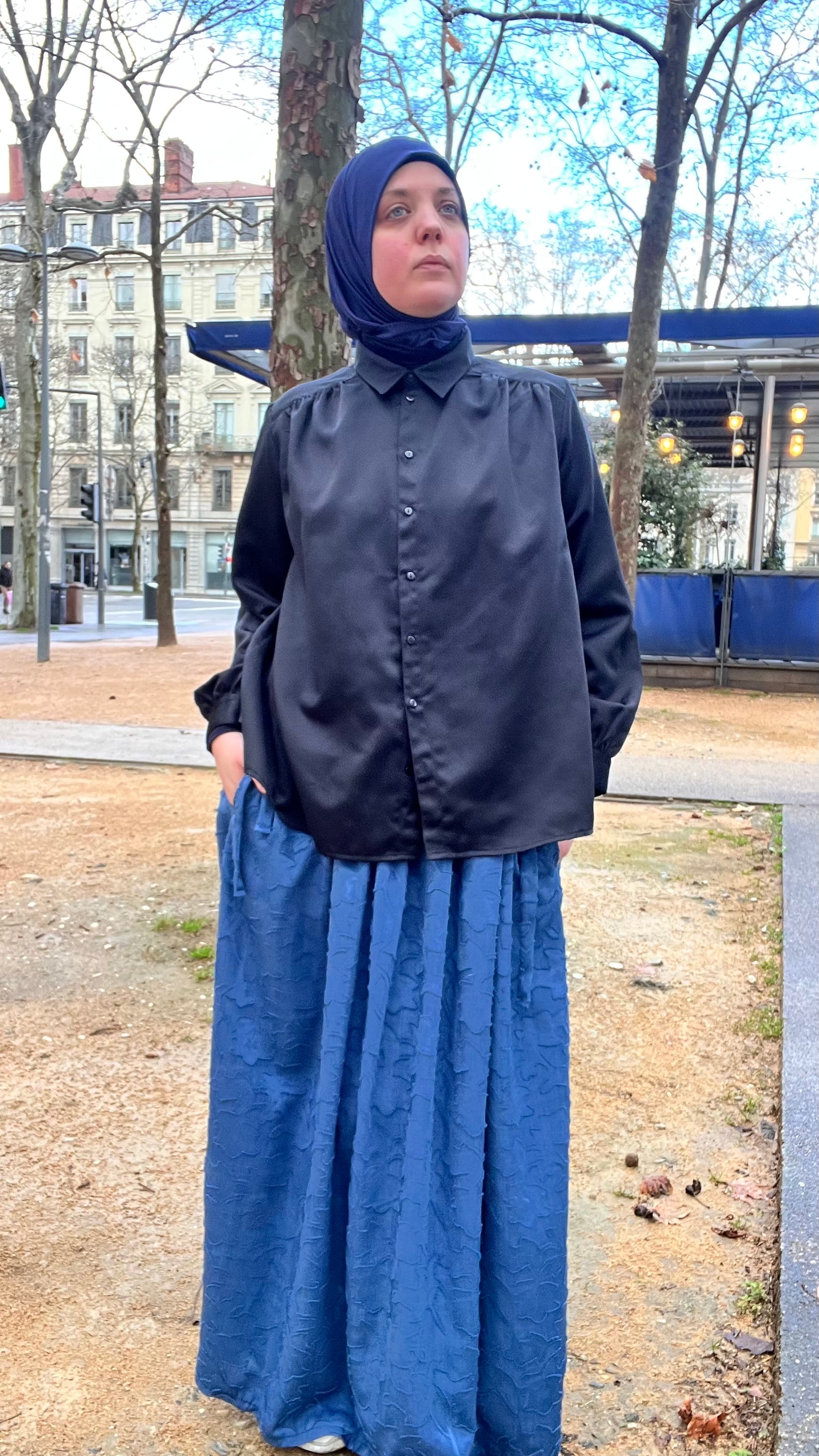 Jupe Ondine -  Jupe à liens ajustable en Microfibre Jacquard - Made in France