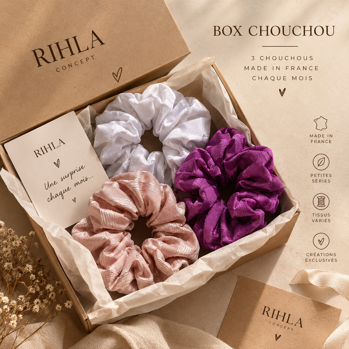 CHOUCHOU CLUB RIHLA | Box surprise de 3 chouchous | Formule prépayée