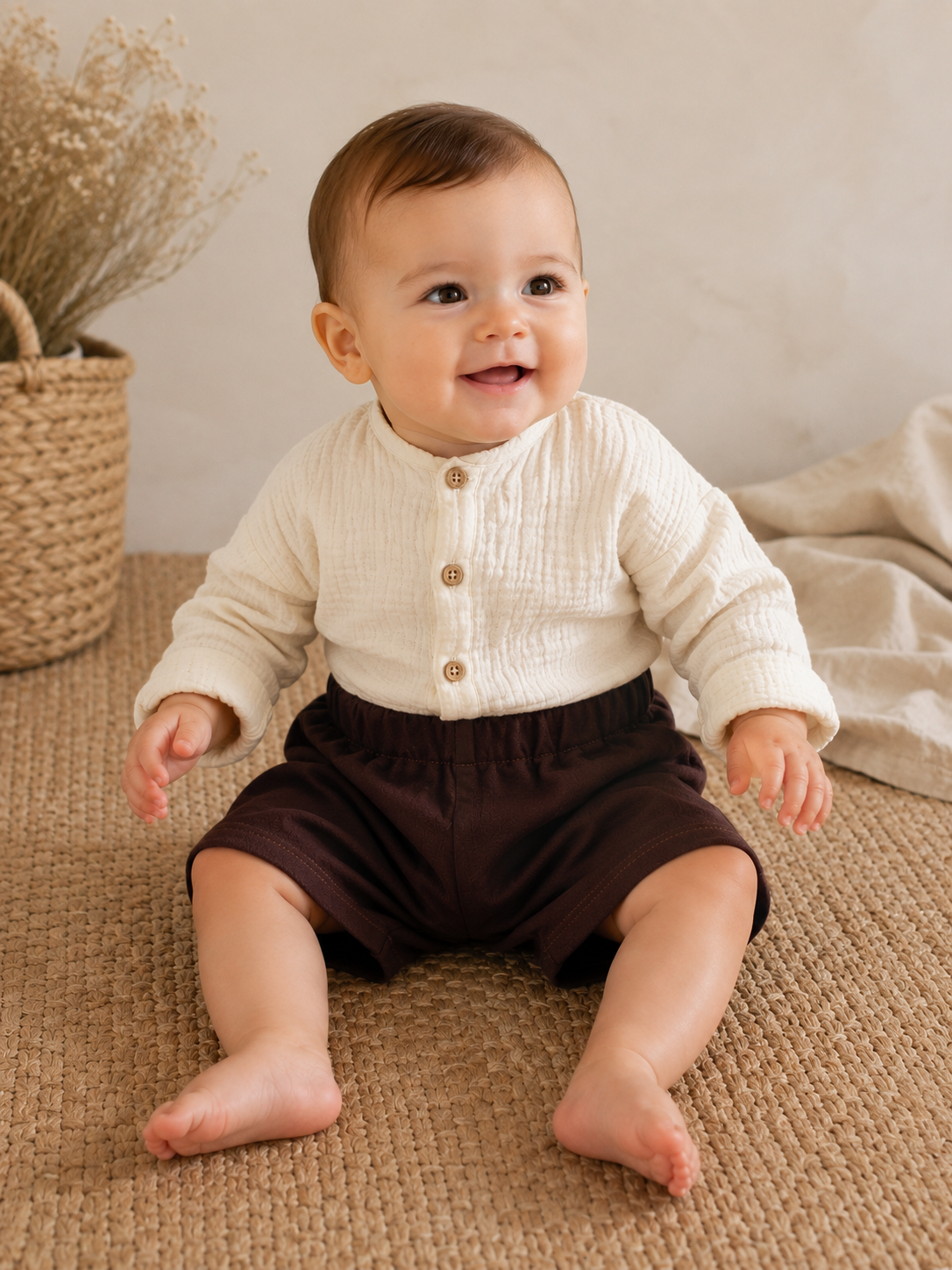 Short bébé en lin et viscose – Fille & garçon | RIHLA