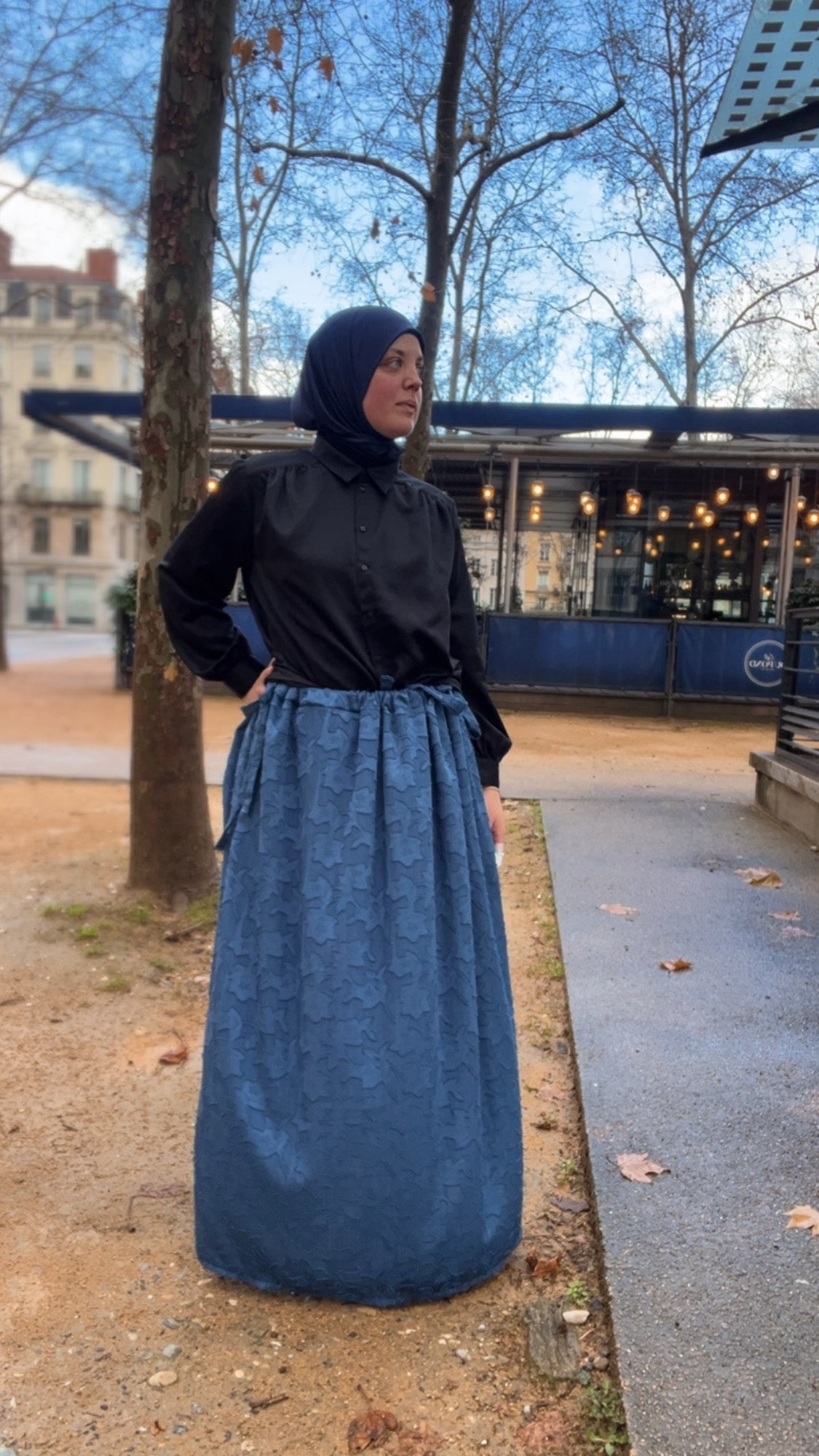 Jupe Ondine -  Jupe à liens ajustable en Microfibre Jacquard - Made in France