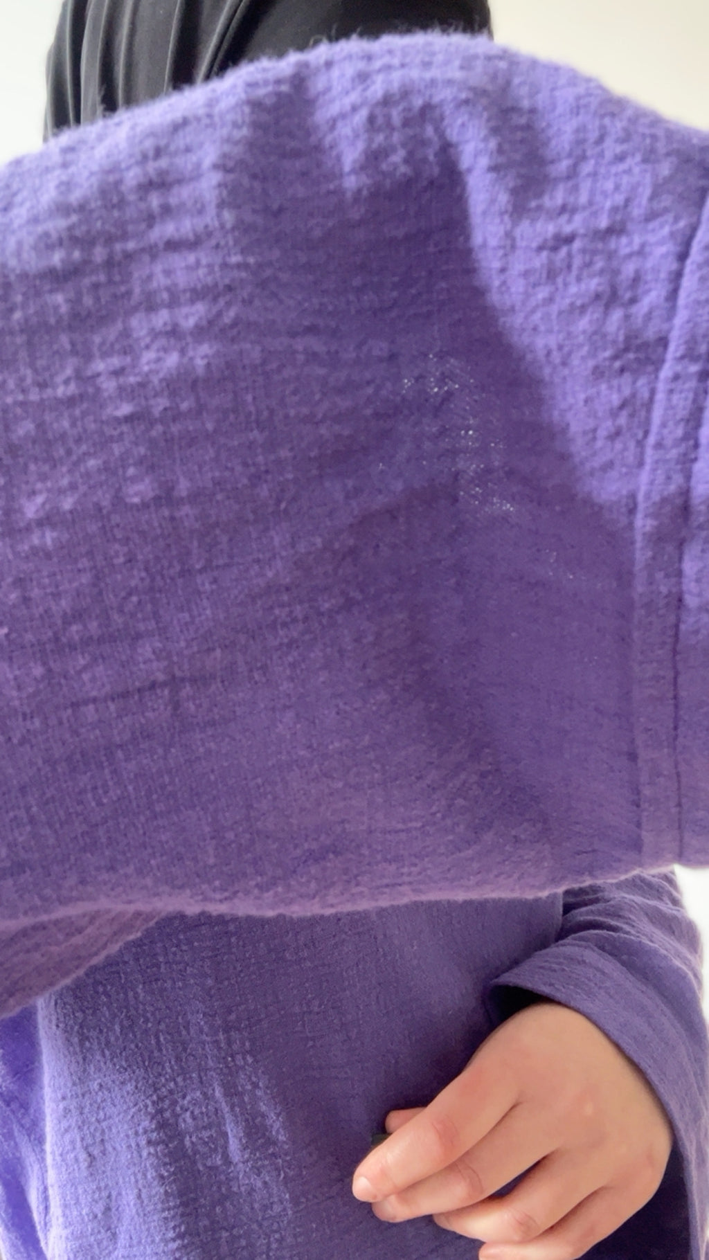 Haut Améthyste en gaze de coton – violet, manches longues, ample