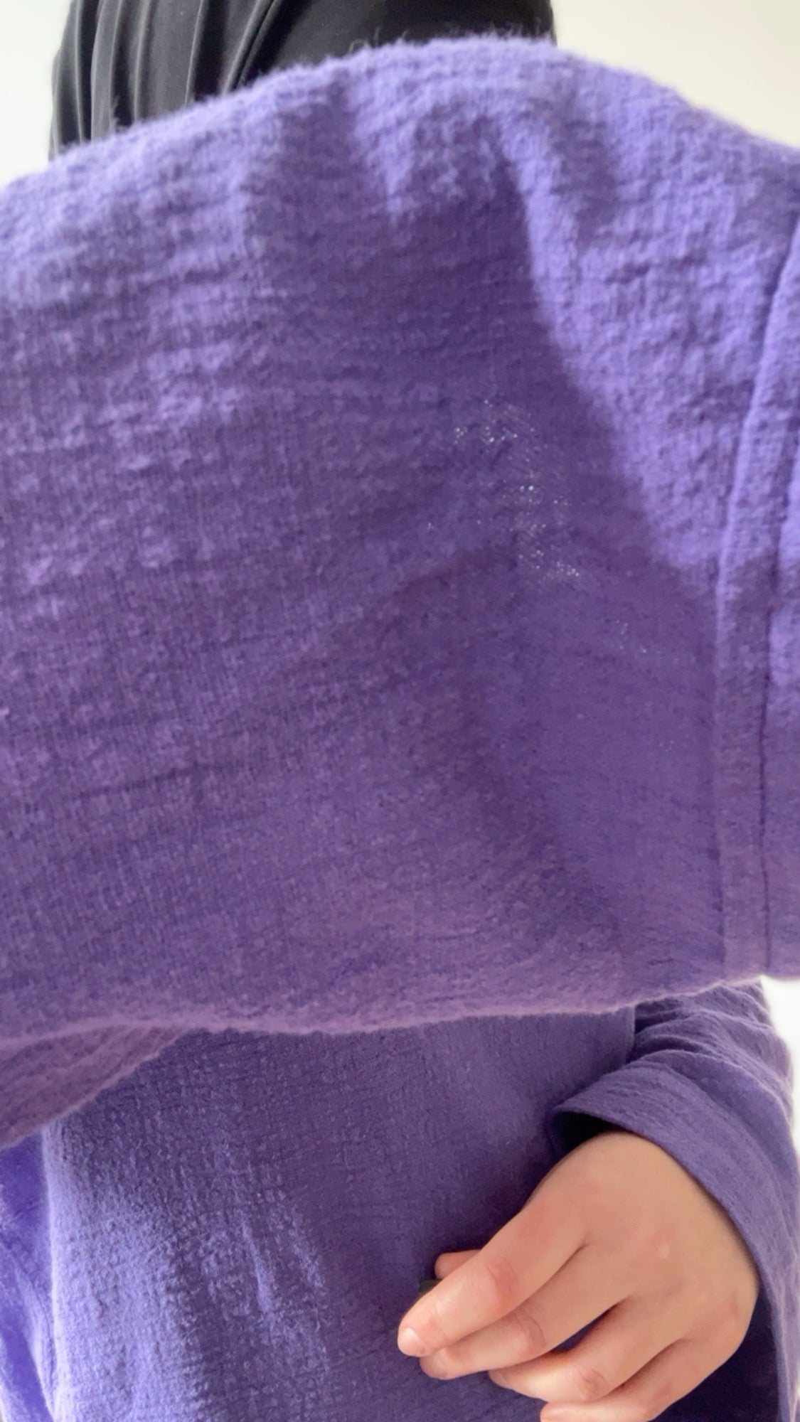 Haut Améthyste en gaze de coton – violet, manches longues, ample