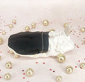 Chaussons bébé noir en tissu tunisien - Fait main