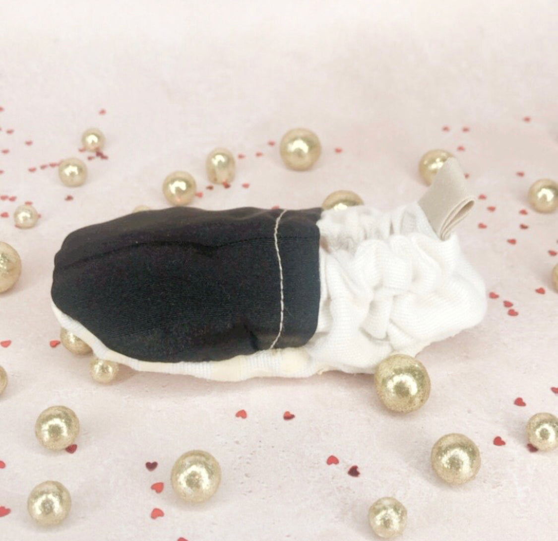 Chaussons bébé noir en tissu tunisien - Fait main