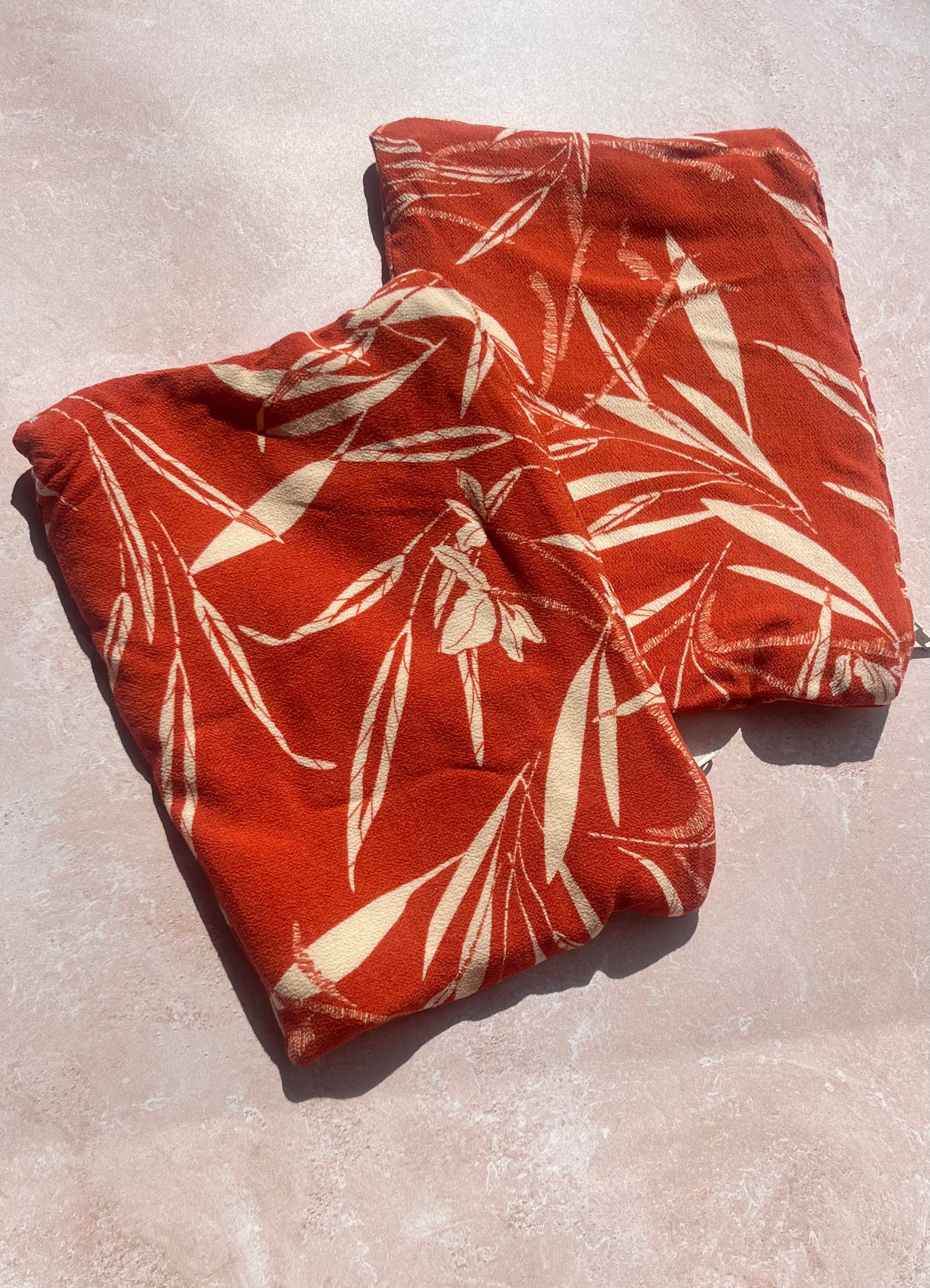 Pochette Miskolc crème orangée en viscose, fabrication française